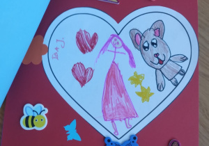 Laurka wykonana przez dziecko dla koleżanki z grupy